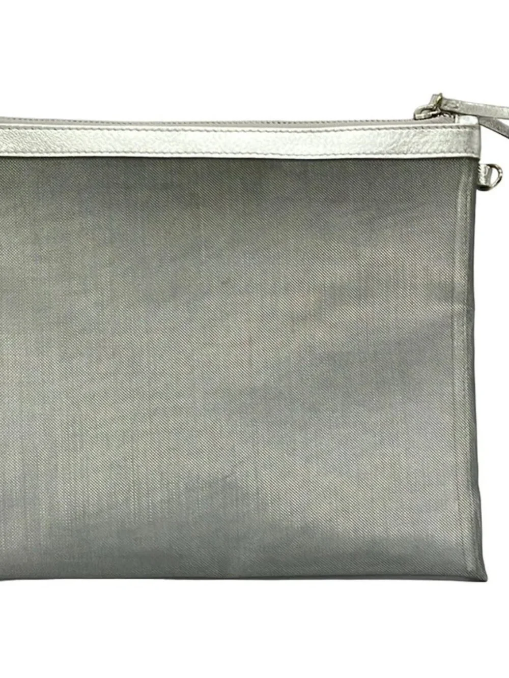 ANTEPRIMA Silver Chemical Fiber Leather Pouch